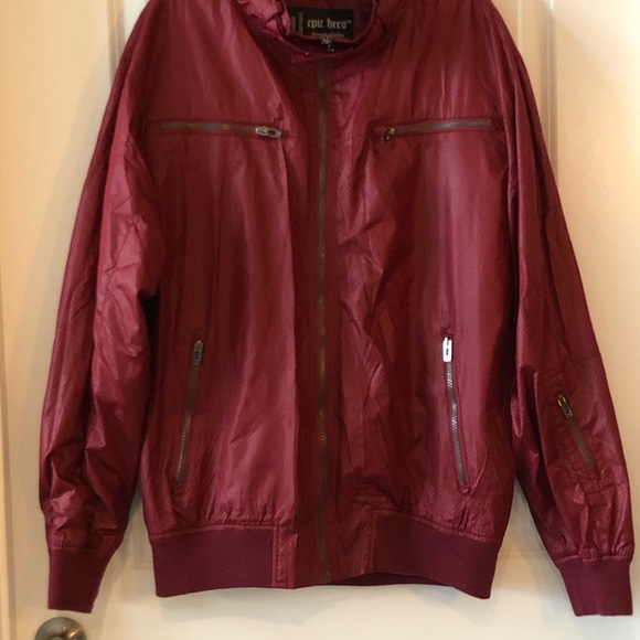 Mens Lightweight Jacket - Deep Red - Picture 7 of 7
